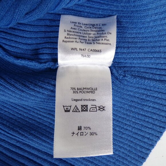 Eddie Bauer Quarter Zip High Neck Long Sleeve Ribbed Cotton Blend Sweater L #143 - Picture 5 of 7